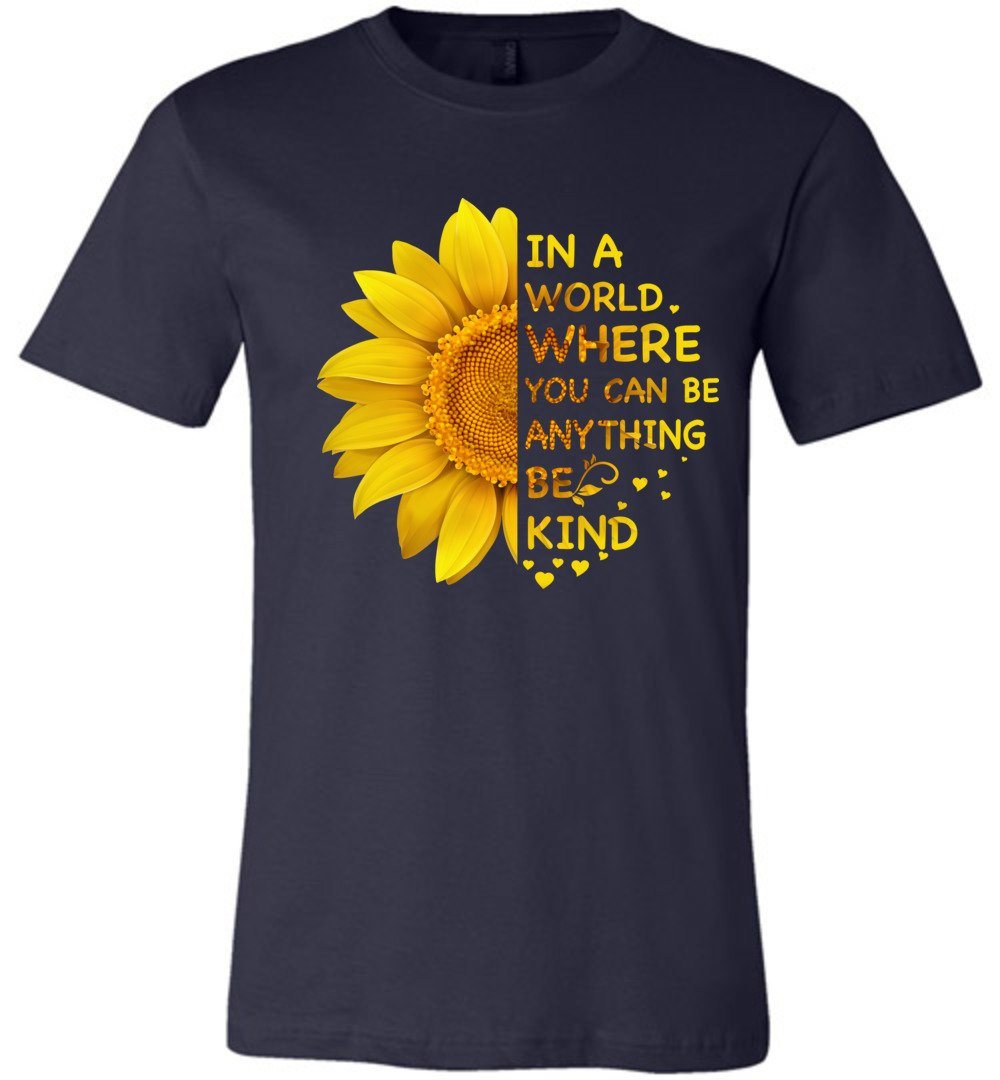 Be Kind - Sunflower T-shirts Heyjude Shoppe Unisex T-Shirt Navy XS