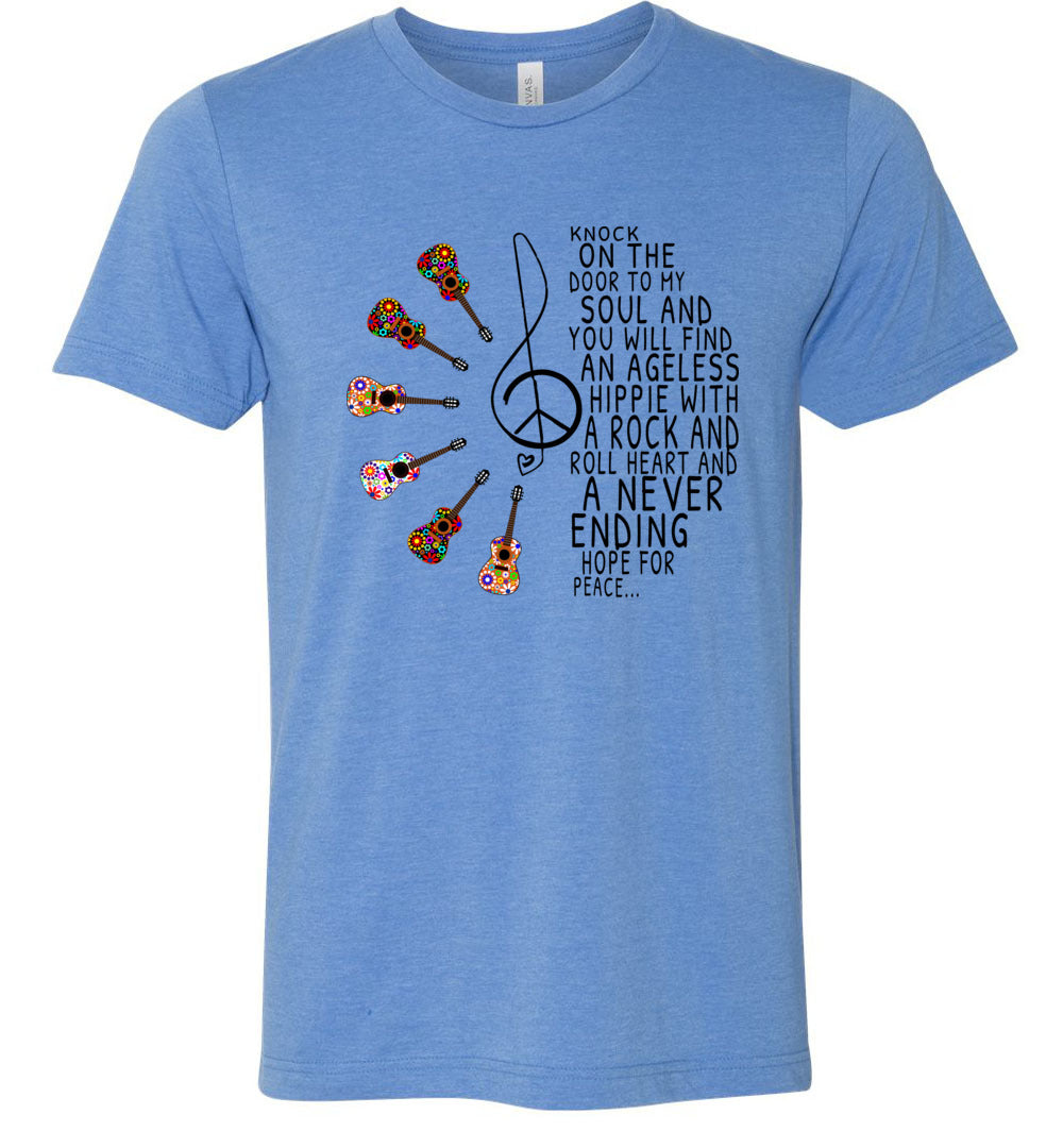 Hippie With A Rock n Roll Heart T-shirts