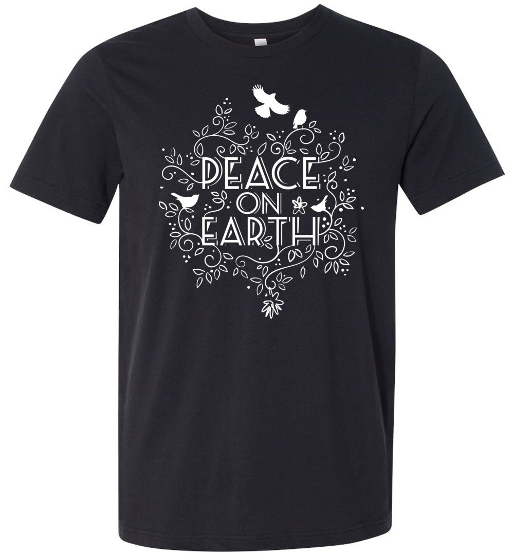 Peace On Earth T-shirts Heyjude Shoppe Unisex T-Shirt Vintage Black XS