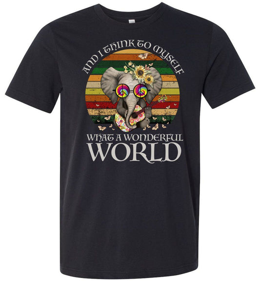 What A Wonderful World T-shirts Heyjude Shoppe Unisex T-Shirt Vintage Black XS