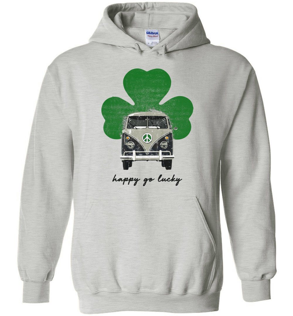HIPPIE VAN HAPPY GO LUCKY HEAVY BLEND HOODIE Heyjude Shoppe Ash S