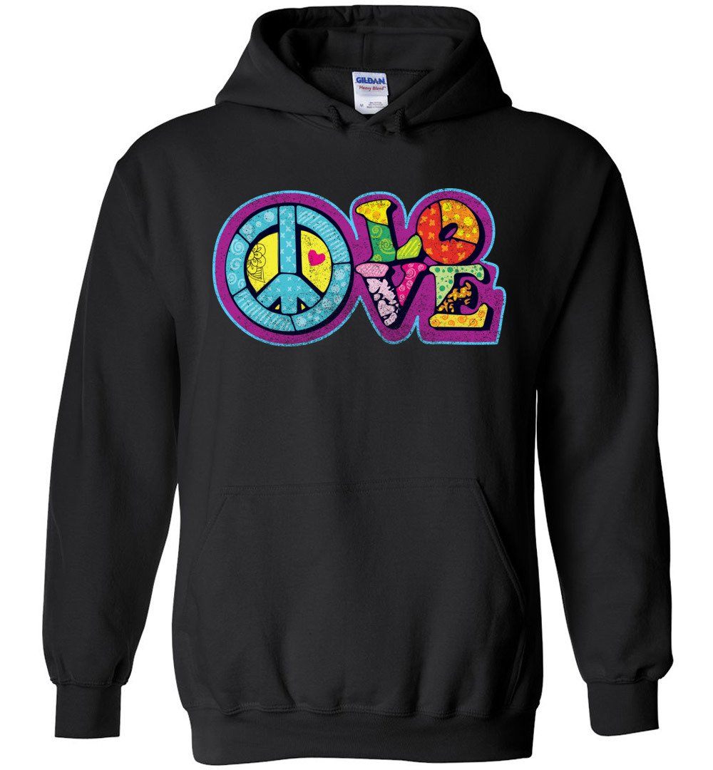 PEACE & LOVE HEAVY BLEND HOODIE Heyjude Shoppe Black S