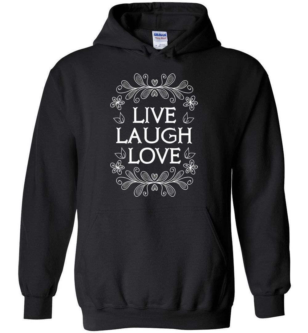 Live Laugh Love Heavy Blend Hoodie Heyjude Shoppe Black S