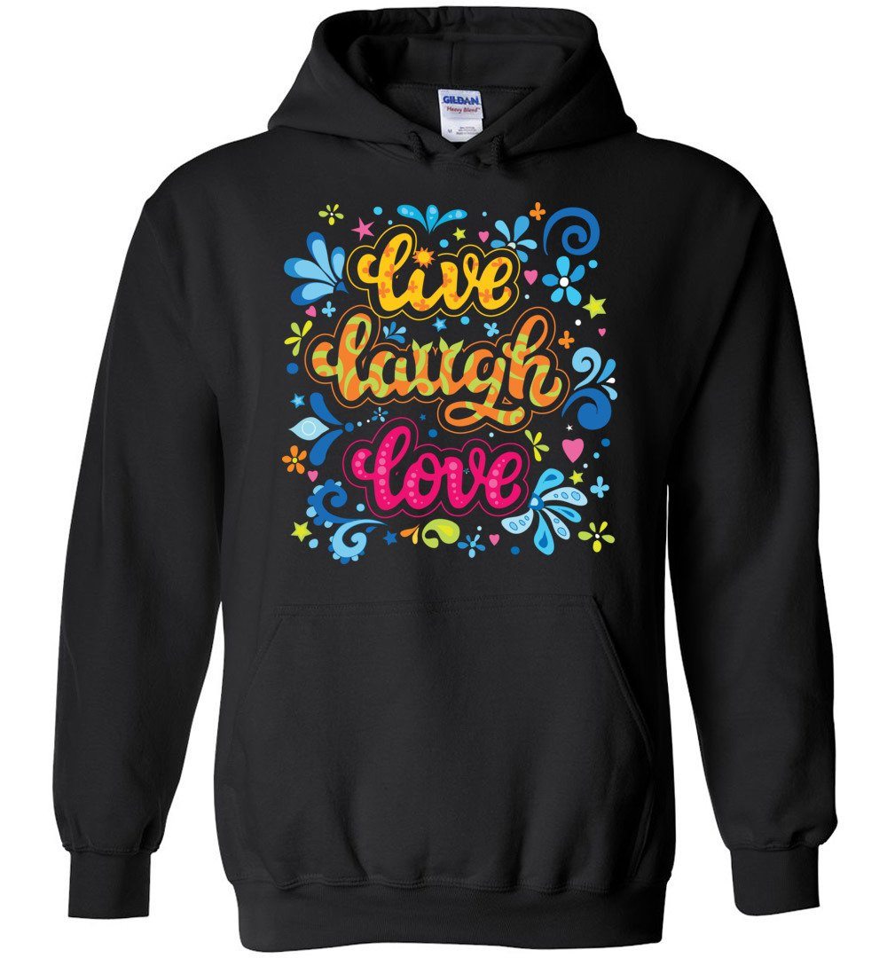 LIVE LAUGH LOVE HEAVY BLEND HOODIE Heyjude Shoppe Black S