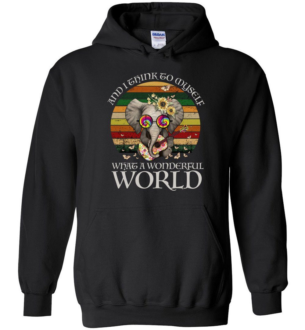 WHAT A WONDERFUL WORLD HEAVY BLEND HOODIE Heyjude Shoppe Black S