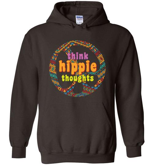 Think Hippie Thouhgts Heavy Blend Hoodie Heyjude Shoppe Dark Chocolate S