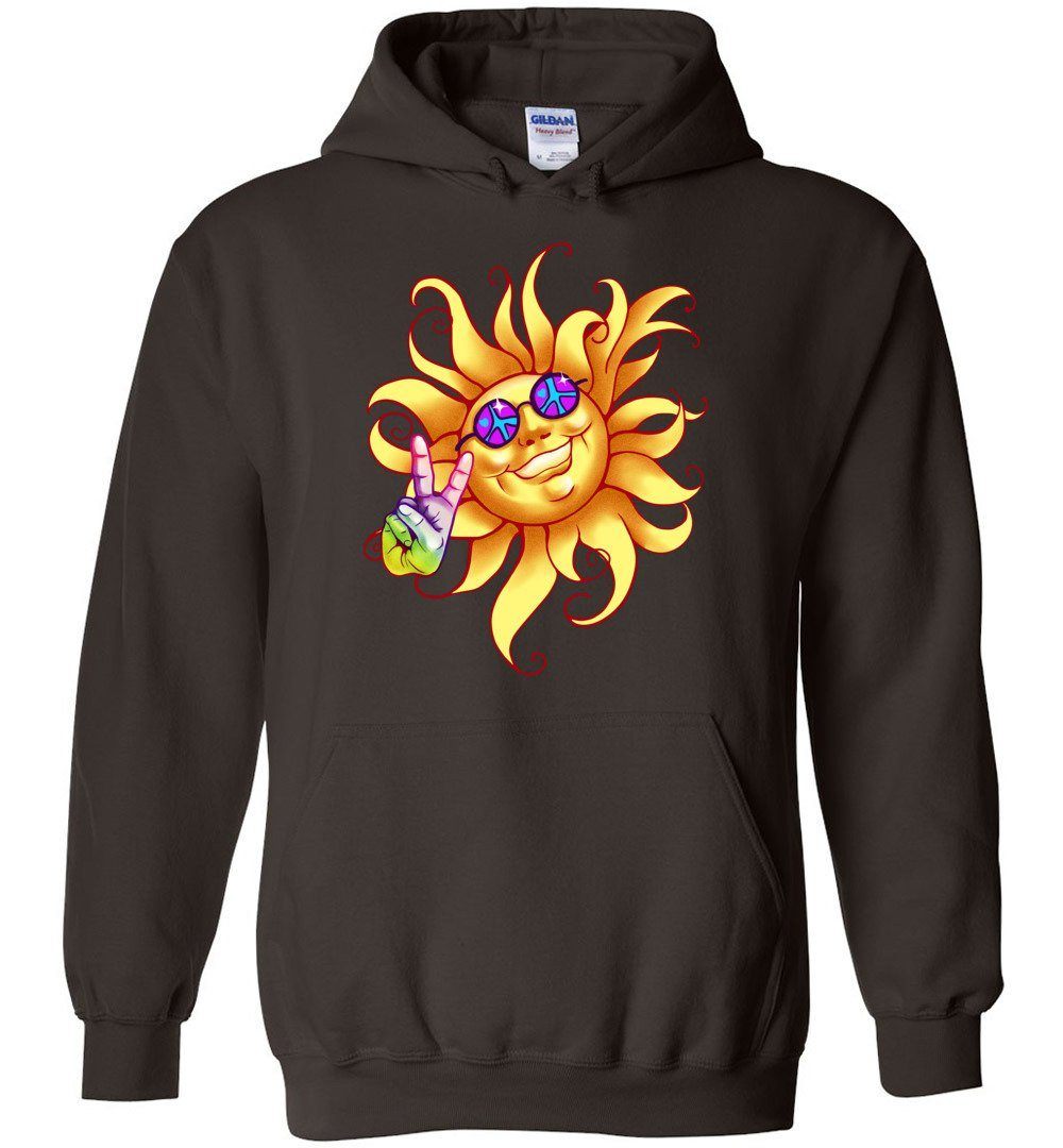 Peace Out Heavy Blend Hoodie Heyjude Shoppe Dark Chocolate S