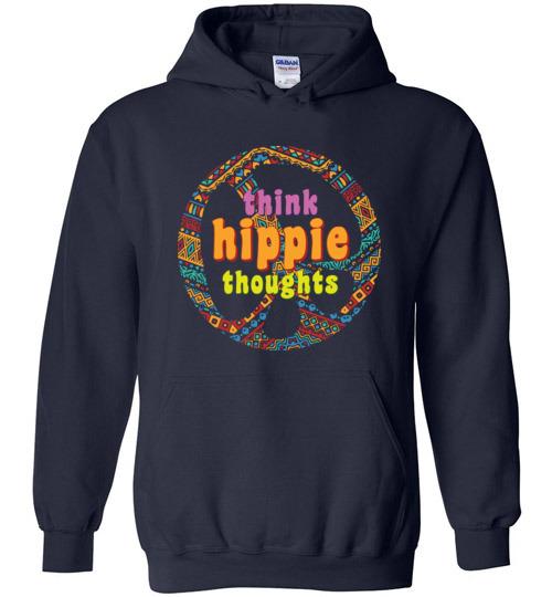 Think Hippie Thouhgts Heavy Blend Hoodie Heyjude Shoppe Navy S