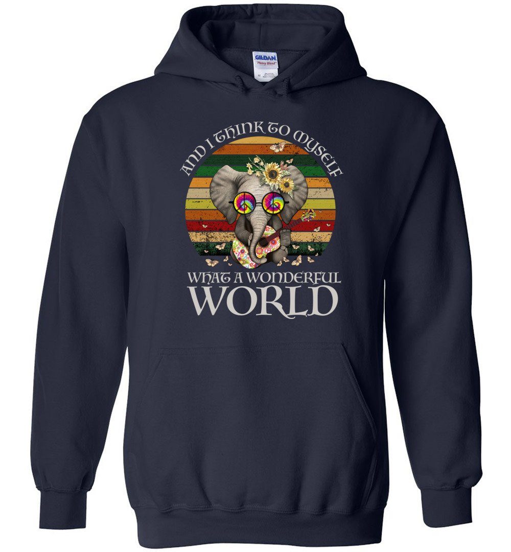 WHAT A WONDERFUL WORLD HEAVY BLEND HOODIE Heyjude Shoppe Navy S