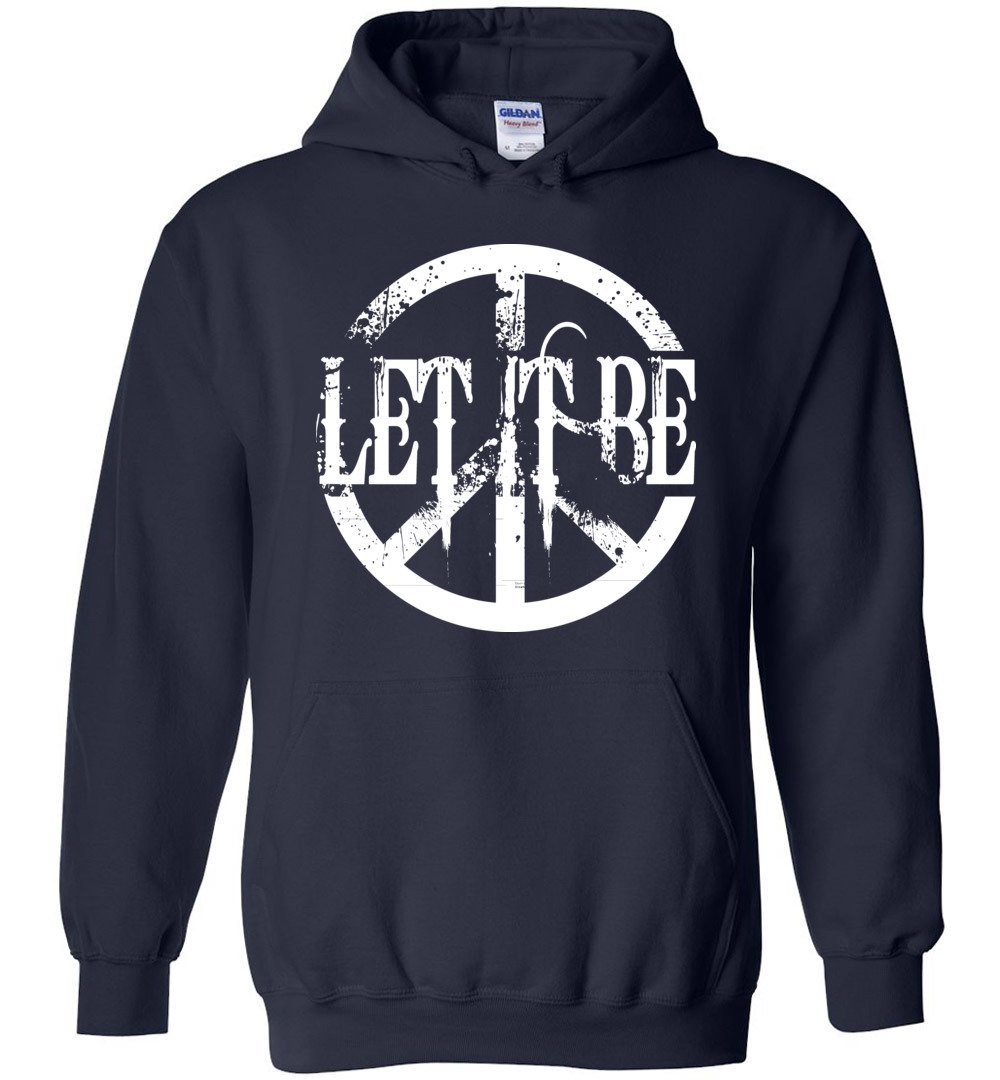 Let It Be Peace Heavy Blend Hoodie Heyjude Shoppe Navy S