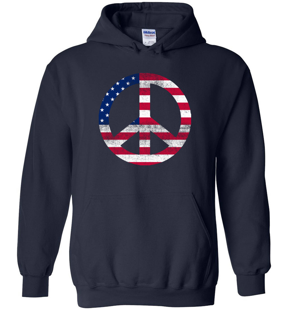 American Peace Sign- Heavy Blend Hoodie