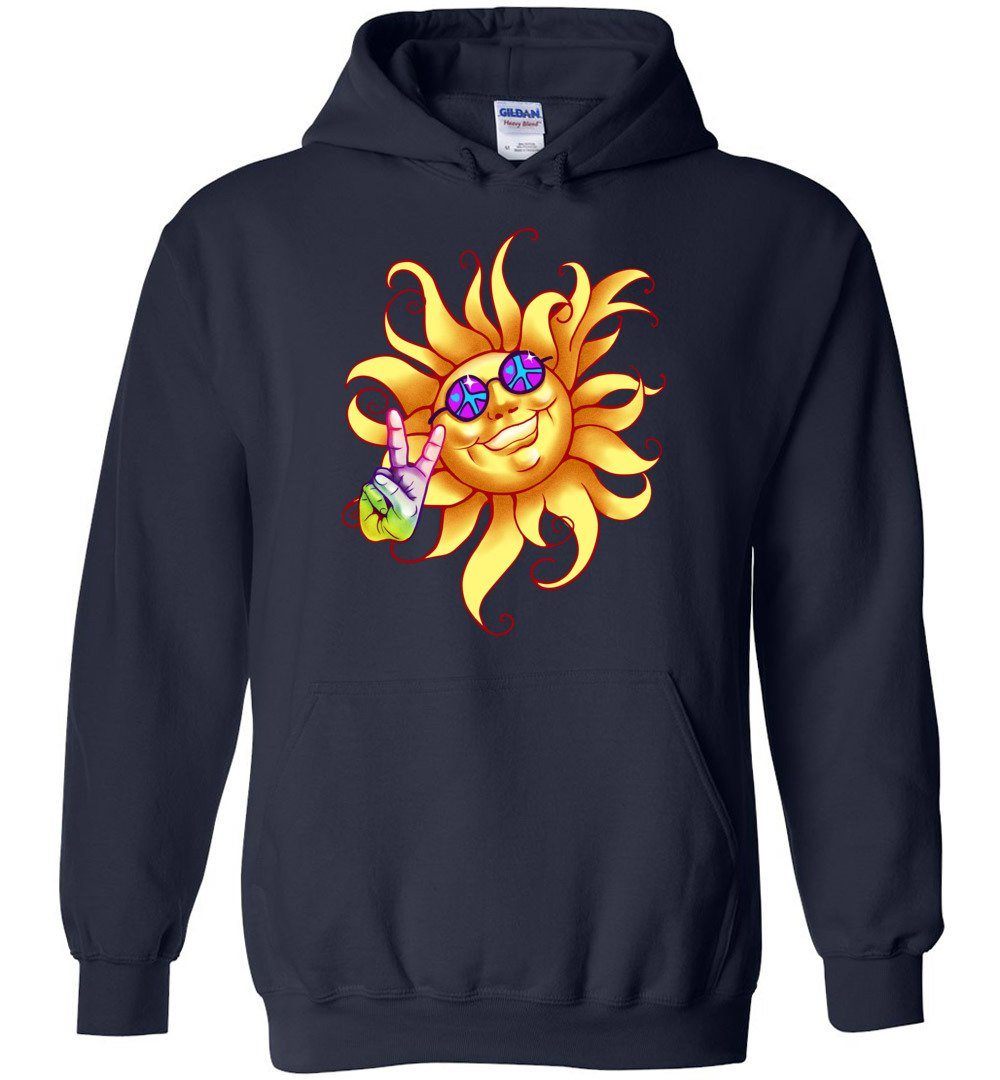 Peace Out Heavy Blend Hoodie Heyjude Shoppe Navy S