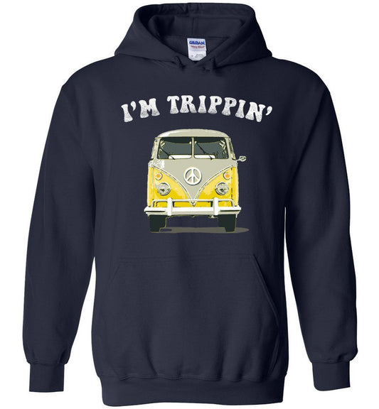 HIPPIE VAN - I'M TRIPPIN' HEAVY BLEND HOODIE Heyjude Shoppe Navy S
