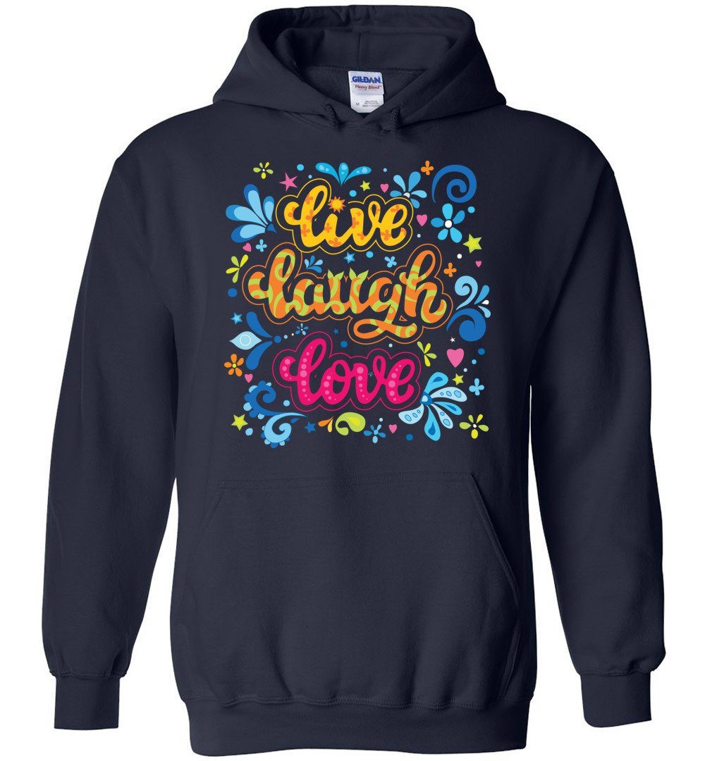 LIVE LAUGH LOVE HEAVY BLEND HOODIE Heyjude Shoppe Navy S