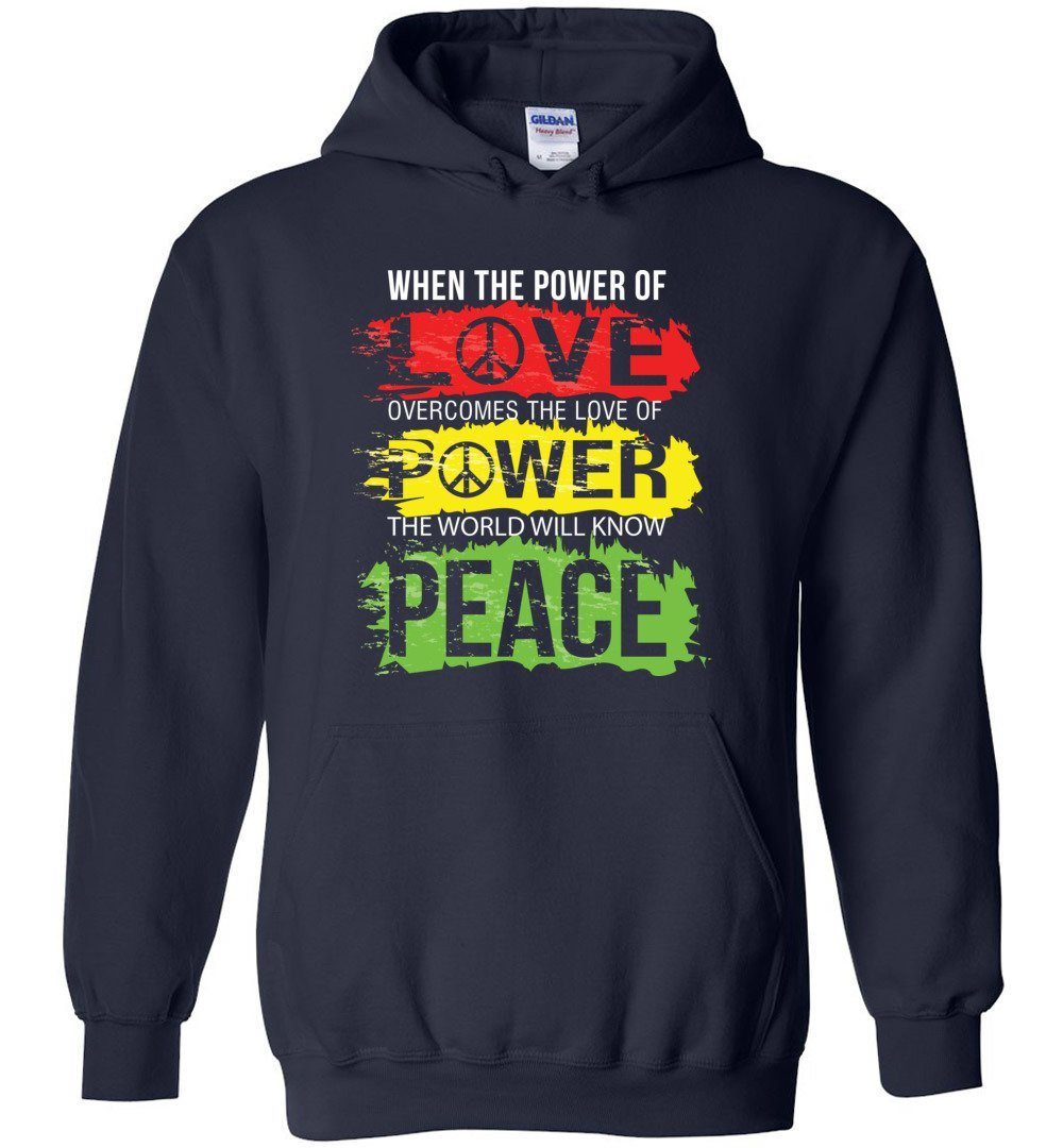 The World Will Know Peace Heavy Blend Hoodie Heyjude Shoppe Navy S