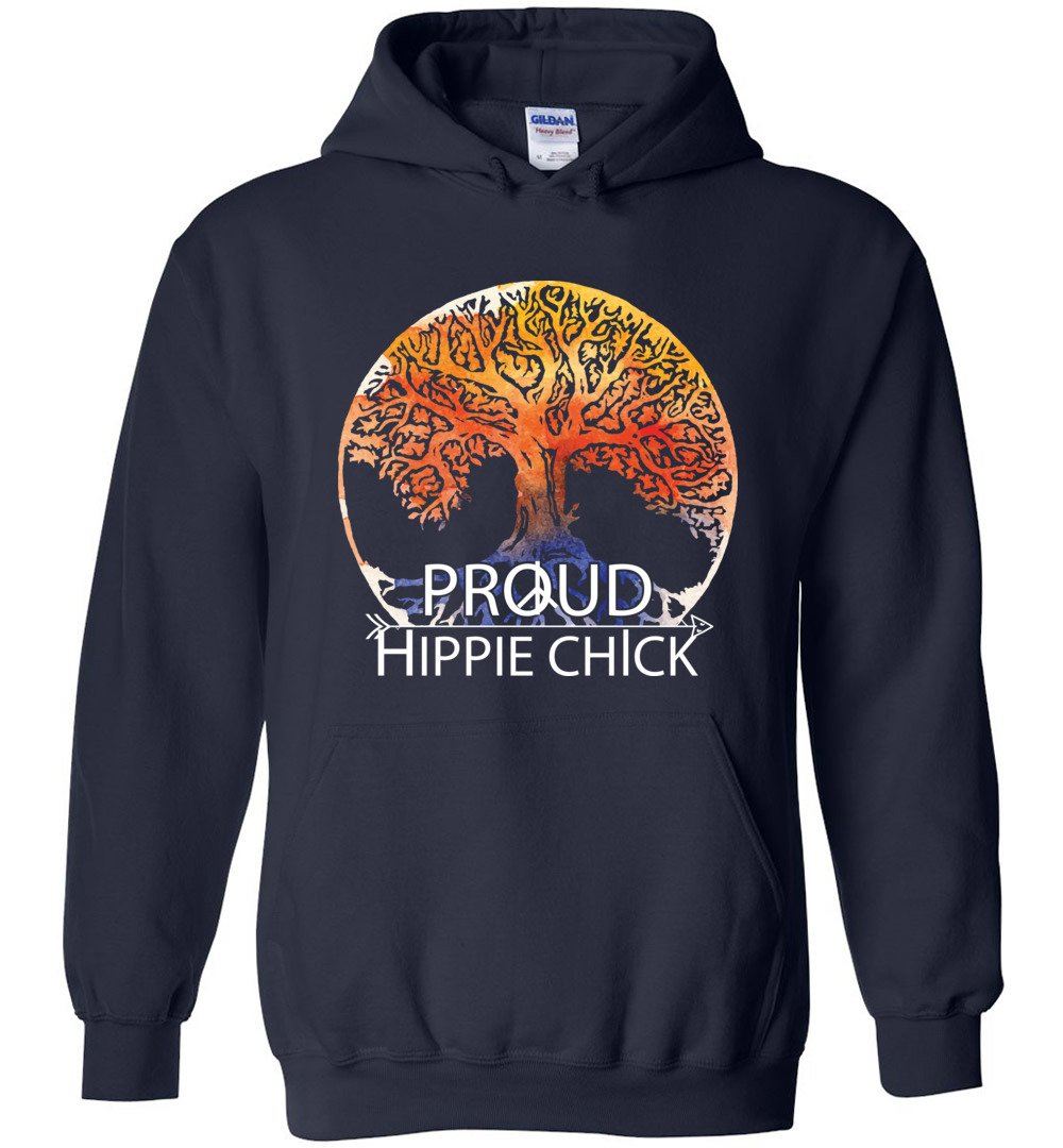 Hippie Chick Heavy Blend Hoodie Heyjude Shoppe Navy S