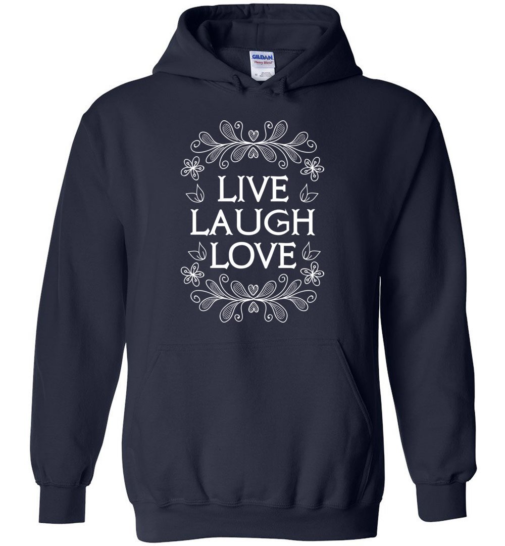 Live Laugh Love Heavy Blend Hoodie Heyjude Shoppe Navy S