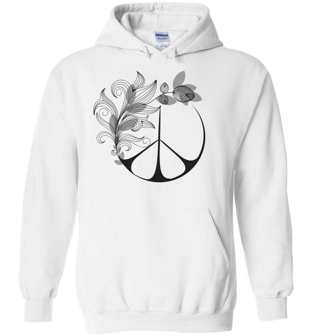 PEACE IN NATURE HEAVY BLEND HOODIE Heyjude Shoppe White S