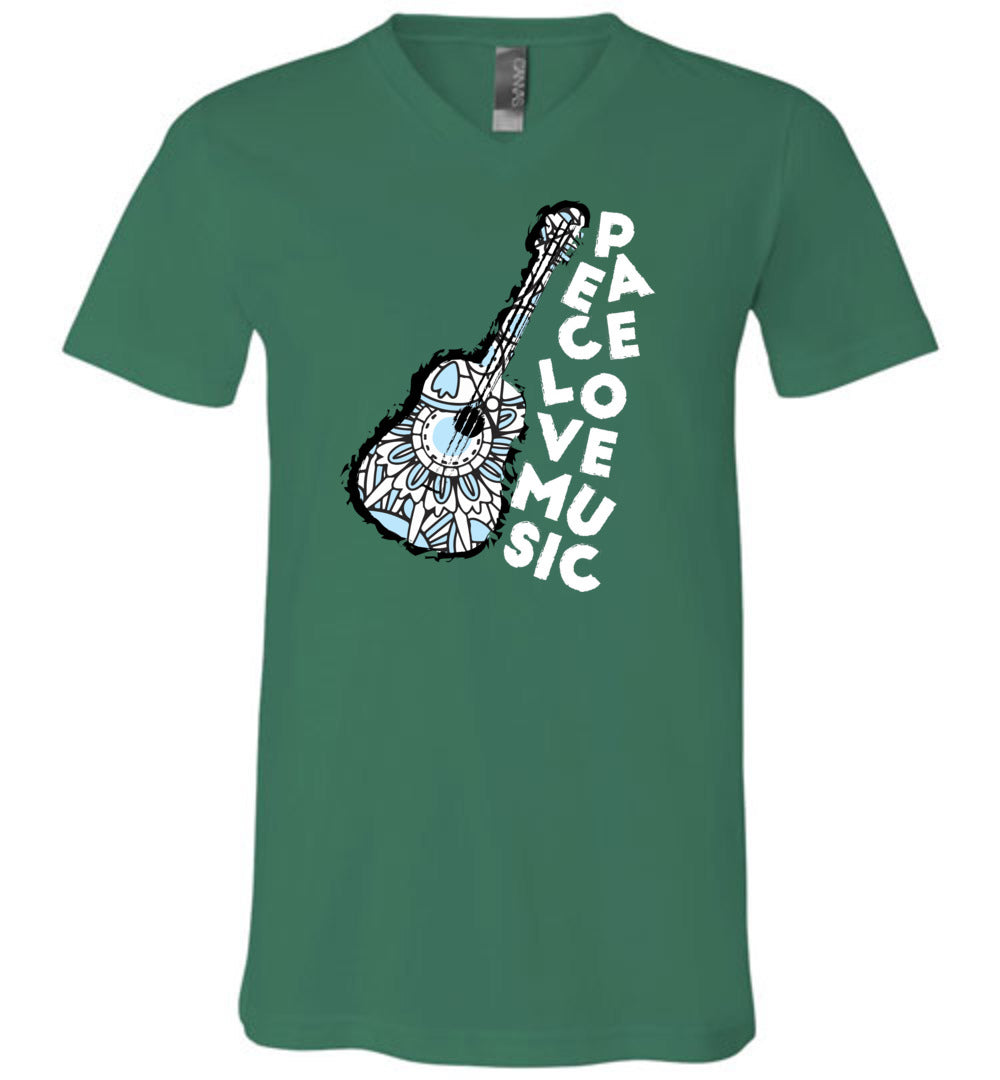 Peace Love Music Unisex V-Neck