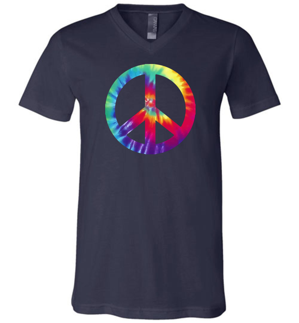 Tie Dye Peace Sign Unisex V-Neck