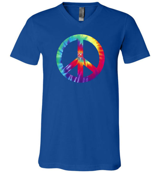 Tie Dye Peace Sign Unisex V-Neck