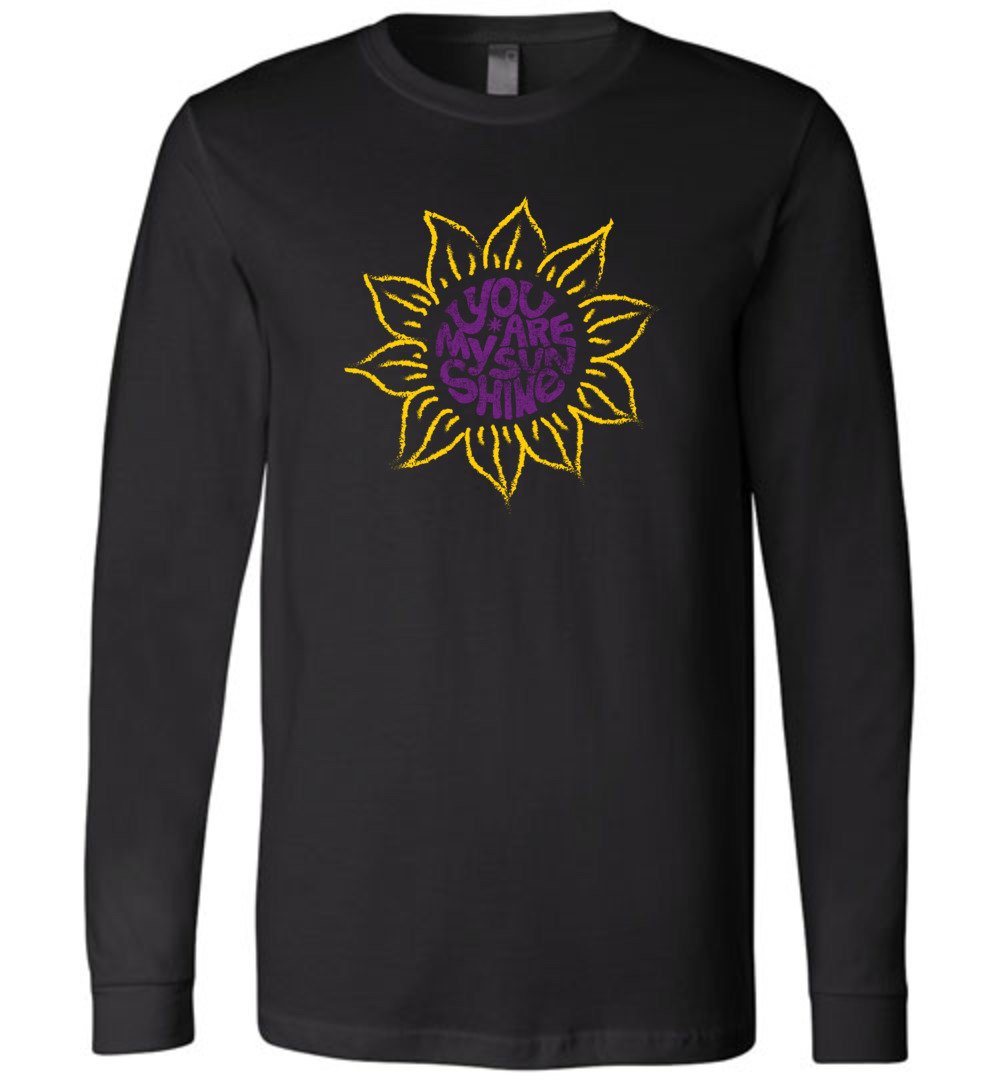 You Are My Sunshine Youth T-Shirts Heyjude Shoppe Long Sleeve Tee Black Youth S