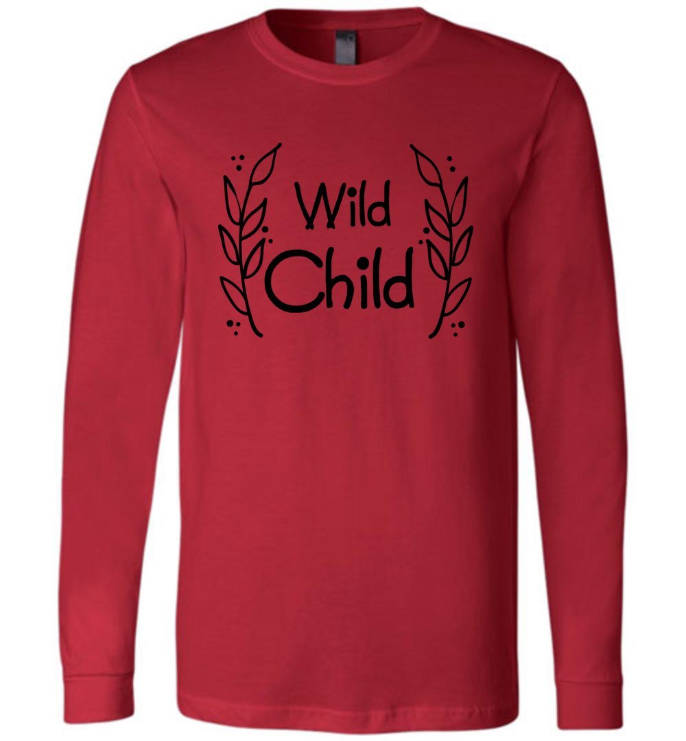 Wild Child Youth T-Shirts Heyjude Shoppe Long Sleeve Tee Red Youth S