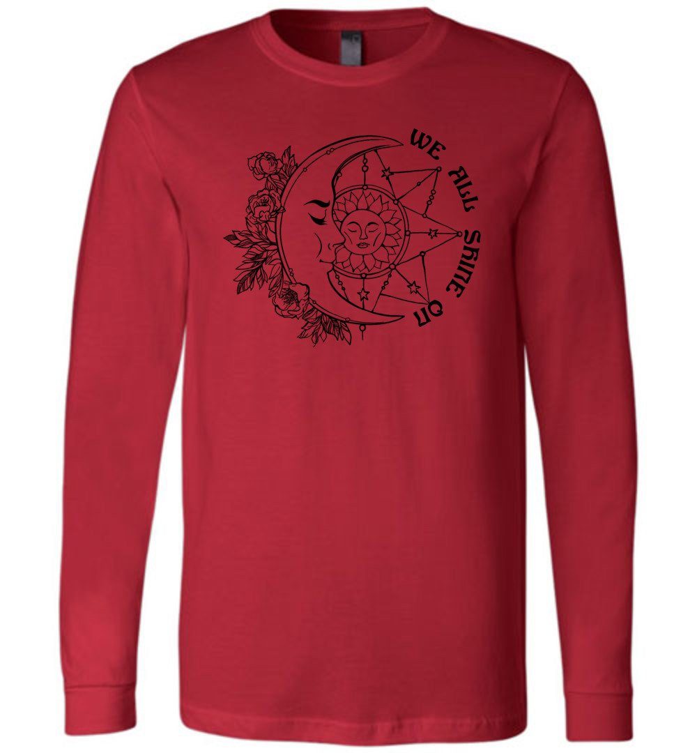 We All Shine On Youth T-Shirts Heyjude Shoppe Long Sleeve Tee Red S