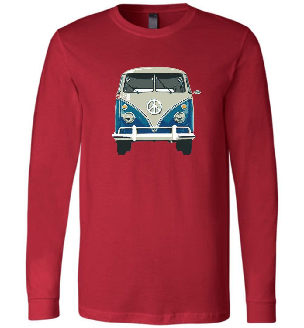 Hippie Van Youth T-Shirts Heyjude Shoppe Long Sleeve Tee Red Youth S