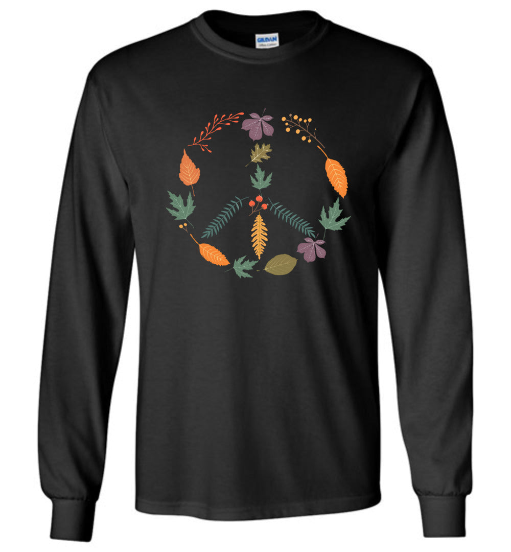 Fall Leaves Peace Sign T-shirts