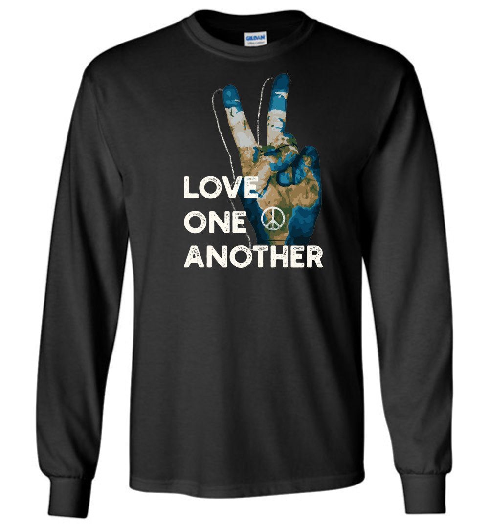 Love One Another Long Sleeve T-Shirts Heyjude Shoppe Black S