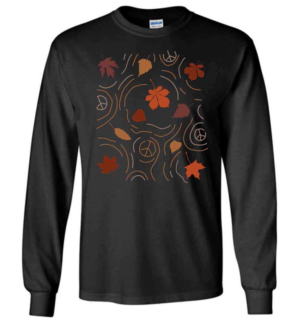 Leaves In The Wind Long Sleeve T-Shirts