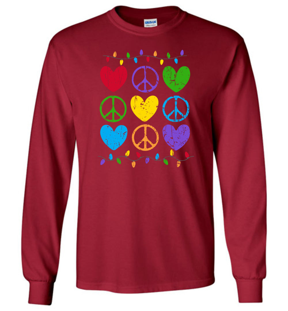 Peace Love Light Holiday Long Sleeve T-shirts