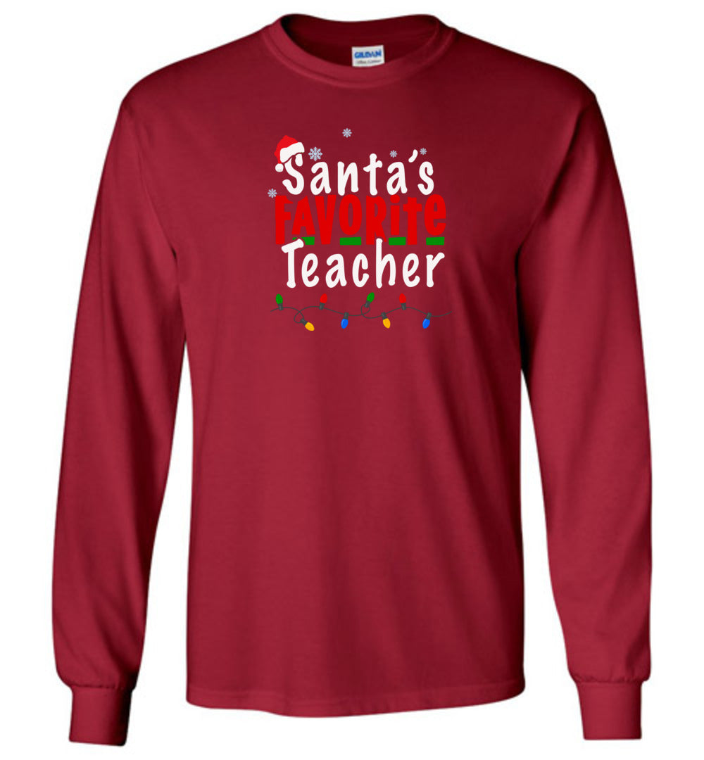 Santa's Favorite Teacher- Long Sleeve T-Shirt