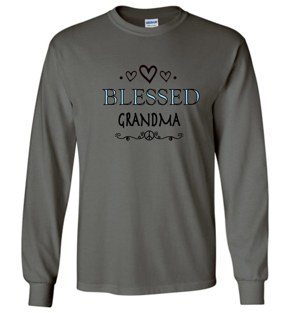 Blessed Grandma T-shirts Heyjude Shoppe Long Sleeve Tee Charcoal S