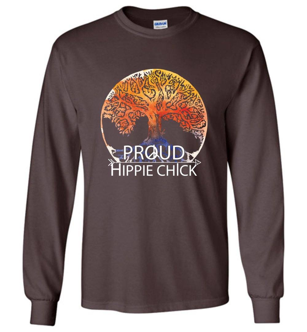Hippie Chick Long Sleeve T-Shirts Heyjude Shoppe Dark Chocolate S