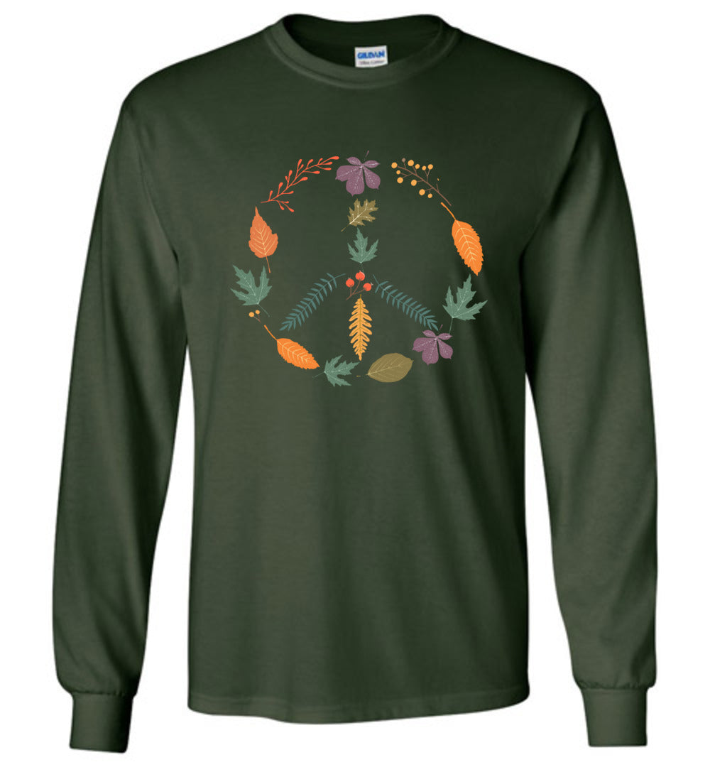 Fall Leaves Peace Sign T-shirts
