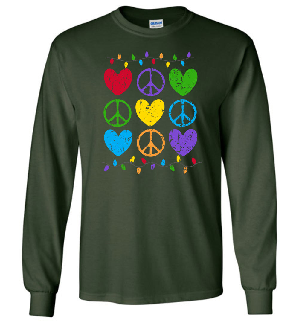 Peace Love Light Holiday Long Sleeve T-shirts