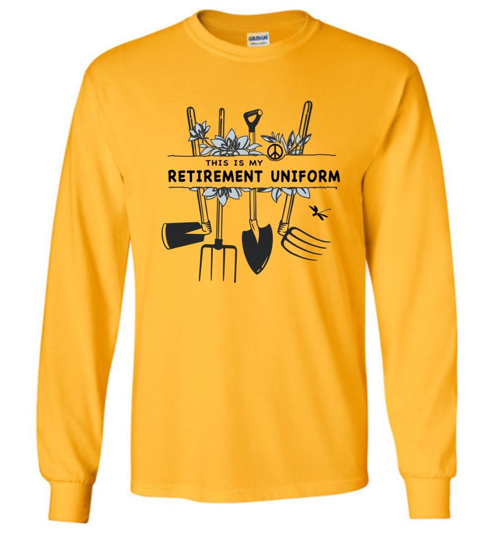 Funny Gardening T-shirts Heyjude Shoppe Long Sleeve Tee Yellow Gold S