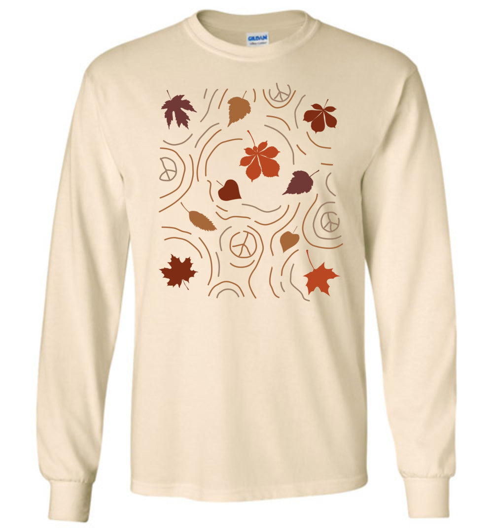 Leaves In The Wind Long Sleeve T-Shirts