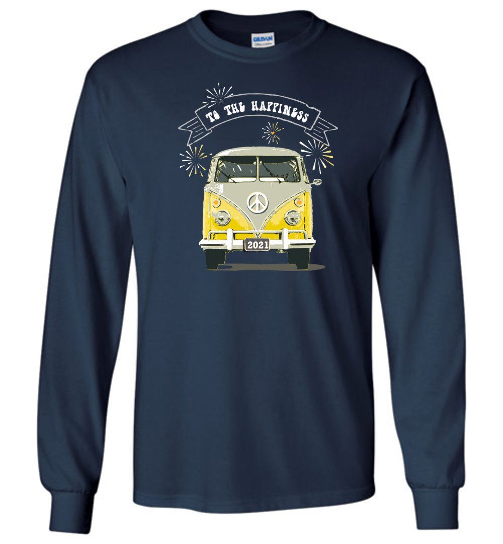 2021 - To The Happiness - Long Sleeve T-Shirts Heyjude Shoppe Navy S