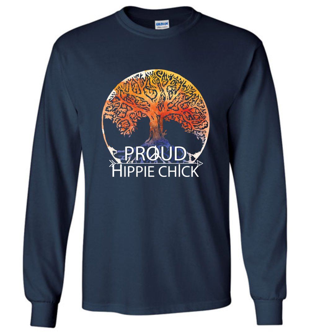 Hippie Chick Long Sleeve T-Shirts Heyjude Shoppe Navy S
