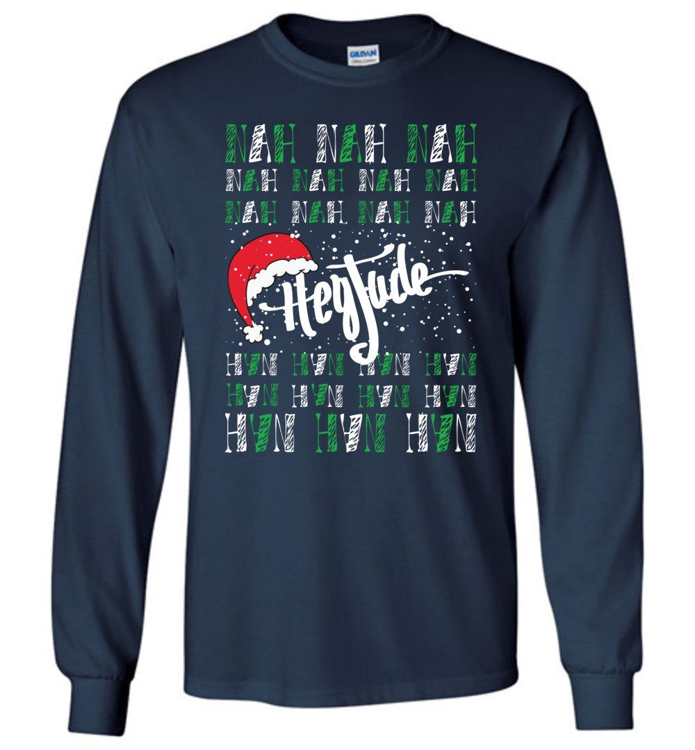 Hey Jude Christmas Heyjude Shoppe Long Sleeve Tee Navy S