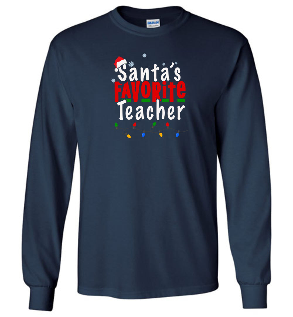 Santa's Favorite Teacher- Long Sleeve T-Shirt