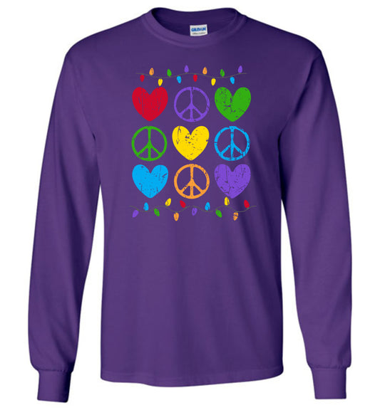 Peace Love Light Holiday Long Sleeve T-shirts