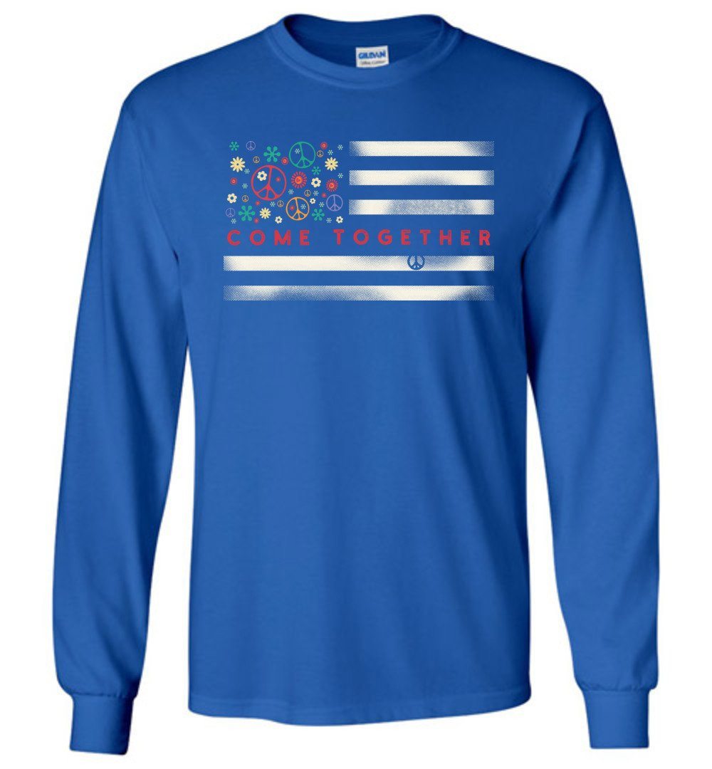 Come Together Flag Long Sleeve T-Shirts Heyjude Shoppe Royal Blue S