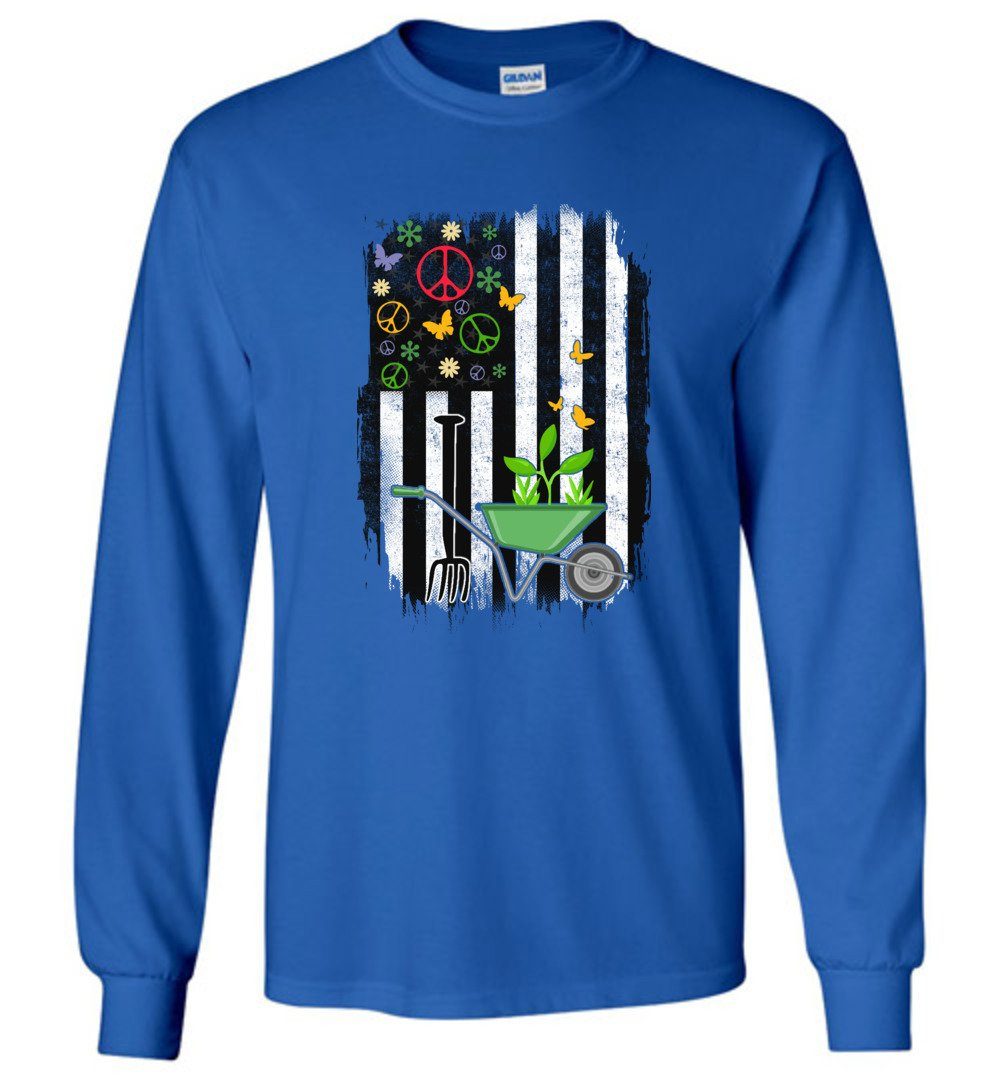 Funny 4th Of July Gardening T-shirts Heyjude Shoppe Long Sleeve Tee Royal Blue S