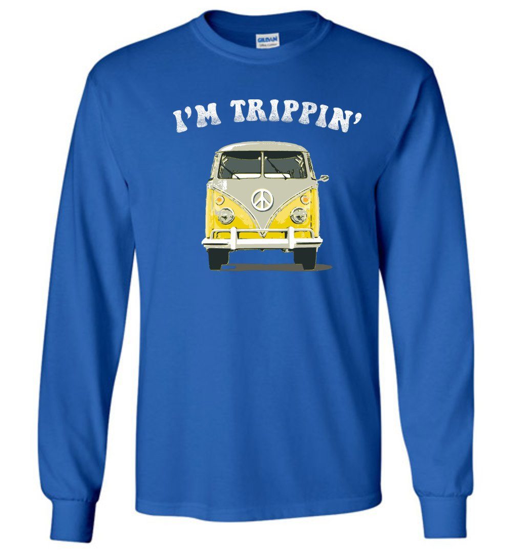Hippie Van - I'm Trippin' Long Sleeve T-Shirts Heyjude Shoppe Royal Blue S