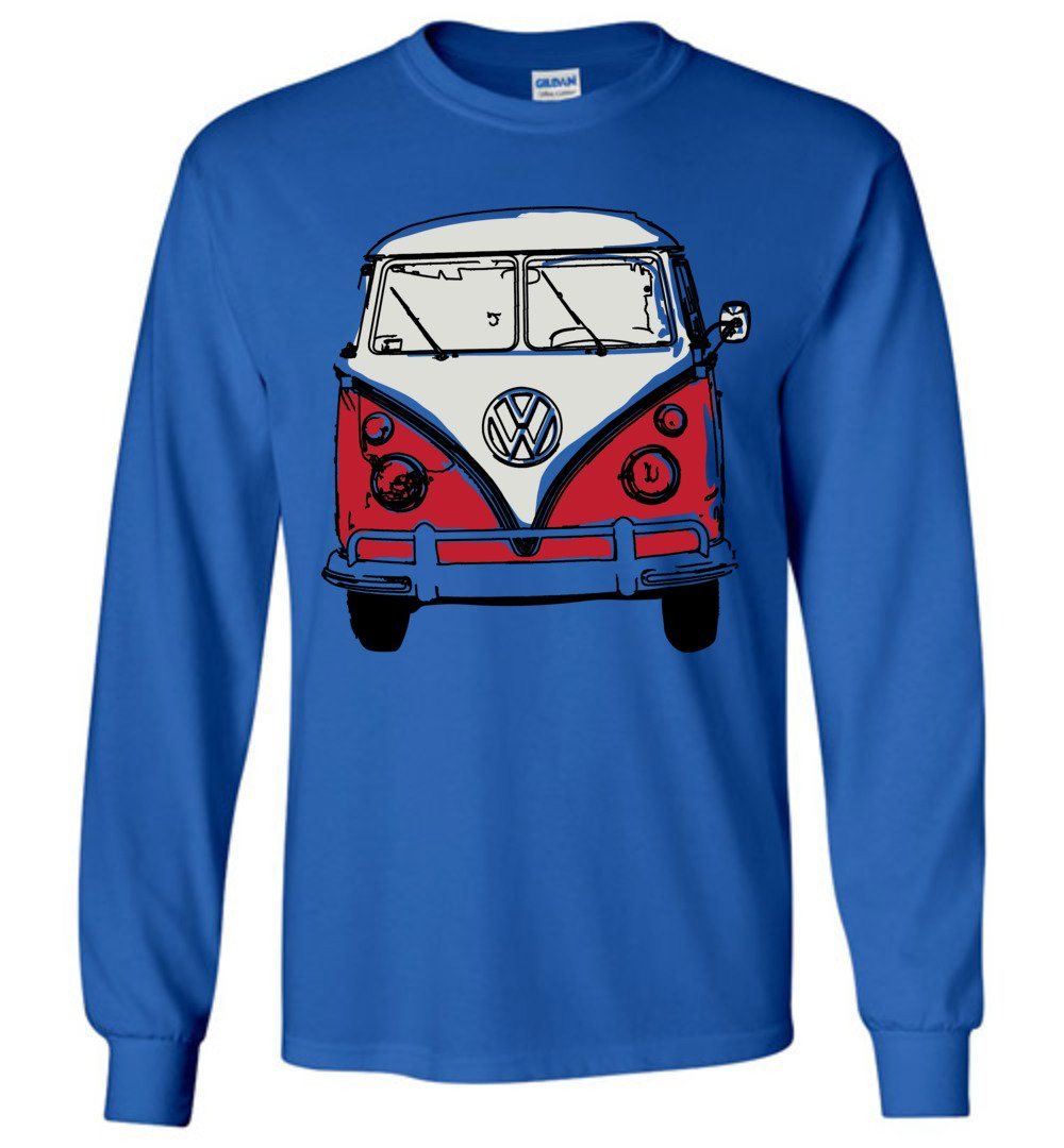 Hippie Van Long Sleeve T-Shirts Heyjude Shoppe Royal Blue S