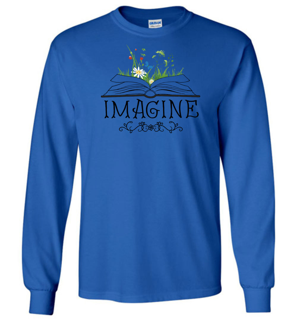 Imagine Wildflowers for Book Lovers Long Sleeve T-Shirt